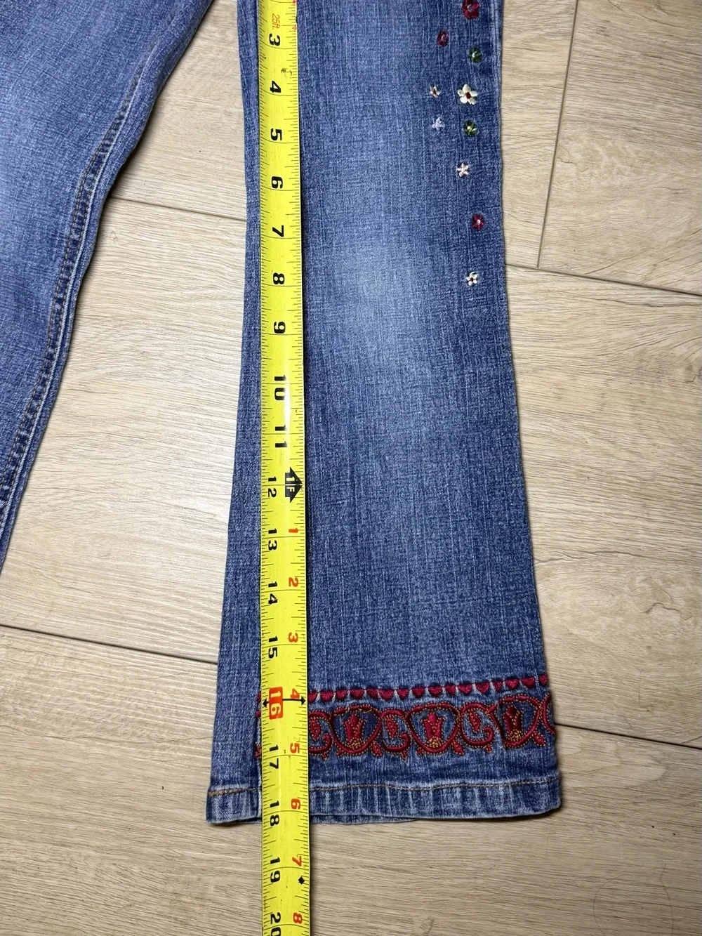 Y2K 2000s Toddlers Embroidered Floral & Patterned Flared Jeans